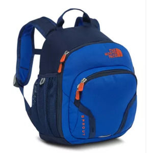 The North Face Kid's Sprout Mini Backpack School Zip Closure Blue Black